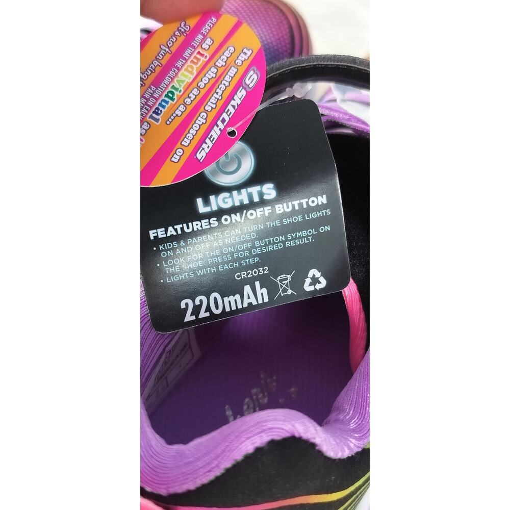 3911) Skechers Kid's S Lights : Wavy Beams Black Multicolor Shoes Size US 3 - Picture 7 of 9